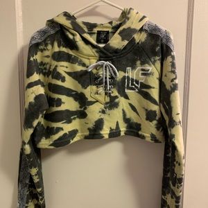 LF The Brand Tracker Lace Up Crop Hoodie
